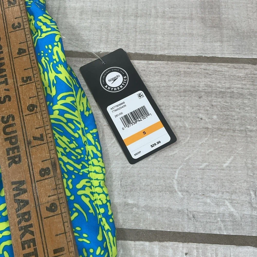 SPEEDO Men's UPF 50+ Tech Volley Swim Trunks w/‎ Comfort Liner Small Pineapple